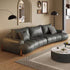 Patty Calf Leather Loveseat Sofa Puff Curved Couch
