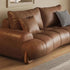 Patty Calf Leather Loveseat Sofa Puff Curved Couch