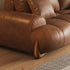 Patty Black Calf Leather 3 Seater Sofa Puff Curved Couch