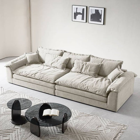 Robert Suede Fabric 4 Seater Sofa 2-Piece Couch