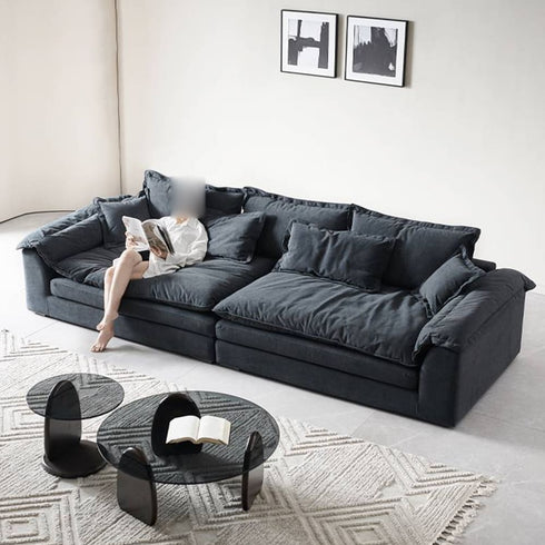 Robert Suede Fabric 4 Seater Sofa 2-Piece Couch