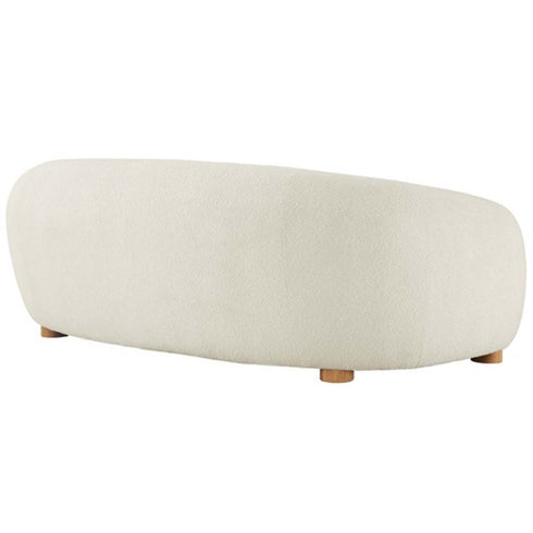 Rocky Boucle Upholstered 3 Seater Arm Sofa Round Shaped Couch