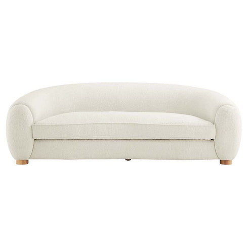 Rocky Boucle Upholstered 3 Seater Arm Sofa Round Shaped Couch