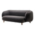 Royce Black Fabric Loveseat Sofa Round Shaped Couch