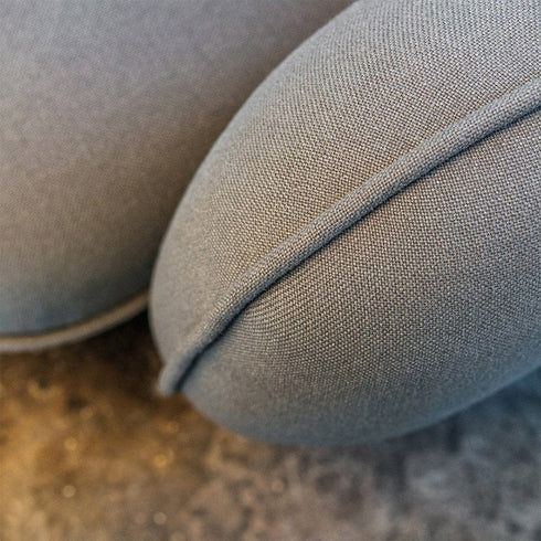 Royce Black Fabric Loveseat Sofa Round Shaped Couch