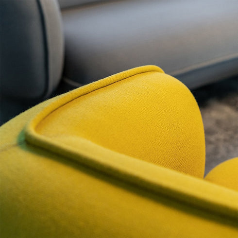 Royce Black Fabric Loveseat Sofa Round Shaped Couch