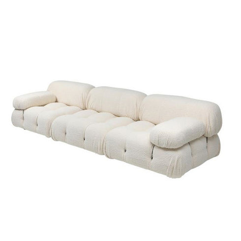 Mona White Boucle 3 Seater Sofa 3 Piece Minimalist Couch