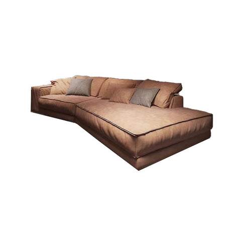 Scott Calf Leather Sectional Sofa 2-Piece Couch