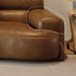 Sherman Brown Calf Leather 3 Seater Sofa 2-Piece Couch