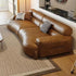 Sherman Brown Calf Leather 3 Seater Sofa 2-Piece Couch