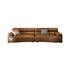 Sherman Brown Calf Leather 3 Seater Sofa 2-Piece Couch