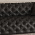 Simone Black Calf Leather 4 Seater Sofa Buckle Surface Couch