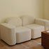 Skyla Velvet Loveseat Cube Sofa 2-Piece Couch