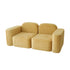 Skyla Velvet Loveseat Cube Sofa 2-Piece Couch