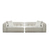 Sonia White Boucle Cube 3 Seater Sofa 2-Pieces Couch