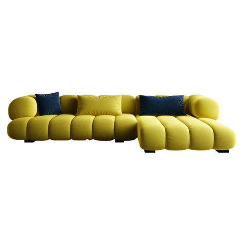 Temo Luxury Velvet Sectional Sofa With Chaise Lounge Couch