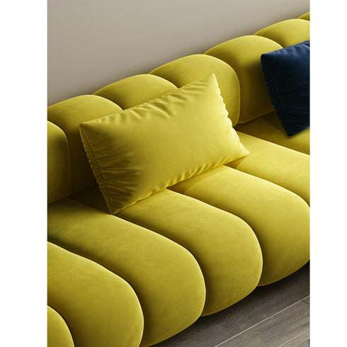 Temo Luxury Velvet Sectional Sofa With Chaise Lounge Couch