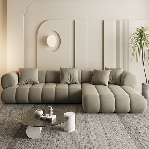 Temo Luxury Velvet Sectional Sofa With Chaise Lounge Couch