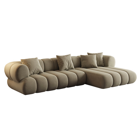 Temo Luxury Velvet Sectional Sofa With Chaise Lounge Couch