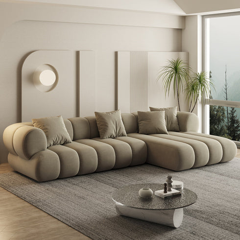 Temo Luxury Velvet Sectional Sofa With Chaise Lounge Couch