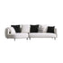 Tino White Round Shaped Boucle Corner Sofa Sectional Couch with Pillows