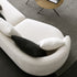 Tino White Round Shaped Boucle Corner Sofa Sectional Couch with Pillows