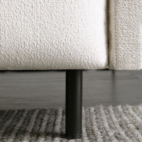 Tino White Round Shaped Boucle Corner Sofa Sectional Couch with Pillows