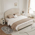 Angela Velvet Fabric Modern Minimalist Upholstered Pleated Bed Frame