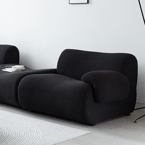 Walton Black Boucle 3 Seater Sofa 3-Piece Couch