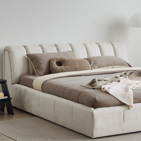 Watts Technical Fabric Modern Upholstered Headboard Bed Frame