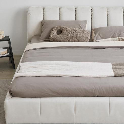 Watts Technical Fabric Modern Upholstered Headboard Bed Frame