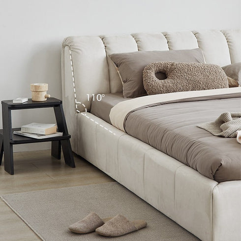 Watts Technical Fabric Modern Upholstered Headboard Bed Frame