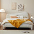 Yana Boucle Minimalist Shaped Headboard Bed Frame