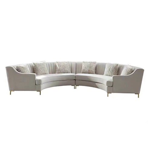 Arne Gray Velvet Multi Seater Sofa Sectional Couch