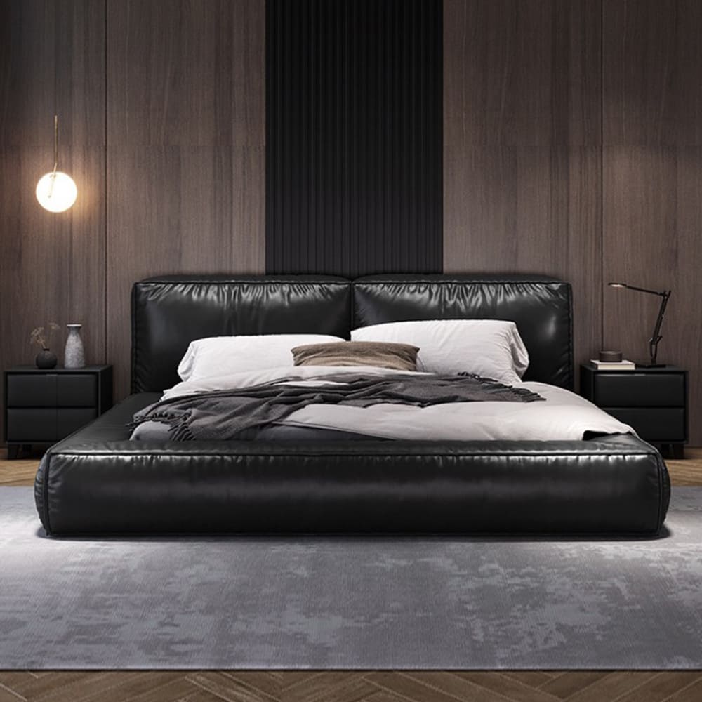 Aslan Modern Design Calf Leather Bed Frame – CASVADA