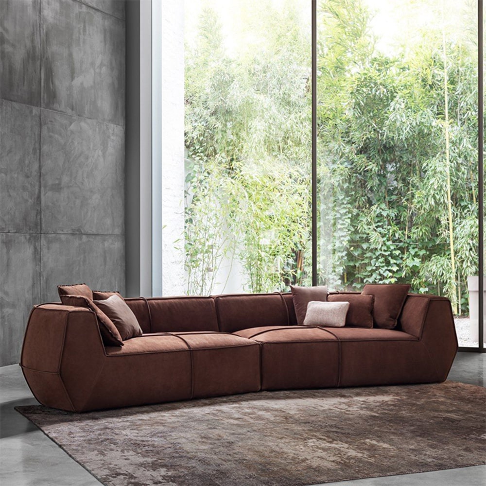Fallon Matte Technical Cloth 4 Seater Sofa 2-Piece Couch with Pillows ...