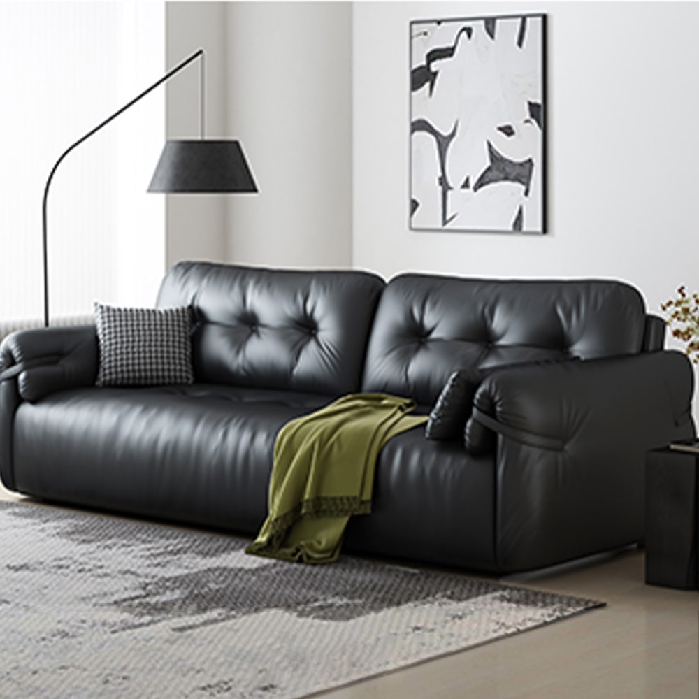 Flores Modern Arm Sofa Microfiber Leather Lounge Sofa CASVADA
