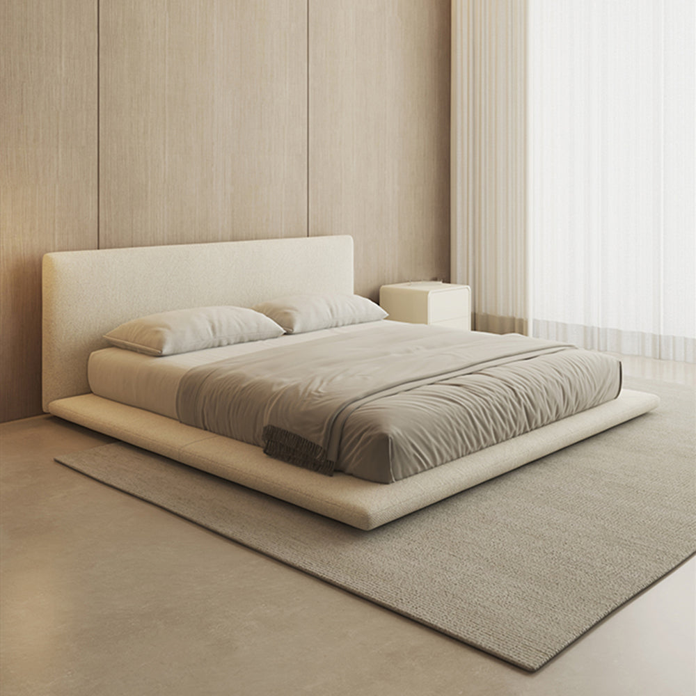 Frame Moden Cesar Suede Fabric Contemporary Minimalist Bed Frame – CASVADA
