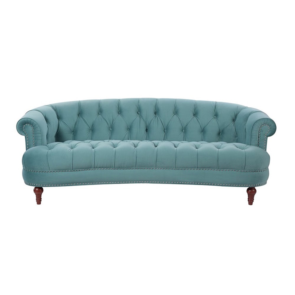 Eliana Velvet Vintage Loveseat Sofa Rivets Decoration Couch – CASVADA